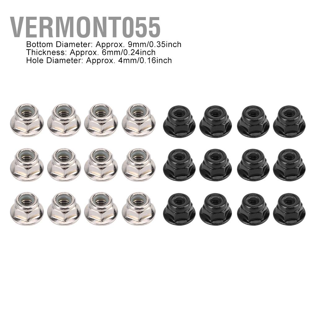 Vermont055 12PCS Non‑Slip Tire 4mm Lock Nut for Axial Traxxas TRX4 TRX6 SCX10 1/10 RC Model Car
