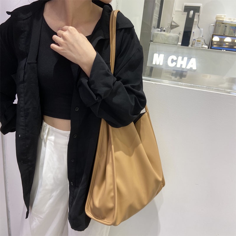 IELGY Túi Đeo Vai Cỡ Lớn Bằng Da Mềm Phong Cách Hàn Quốc Thời Trang Cho Nữ