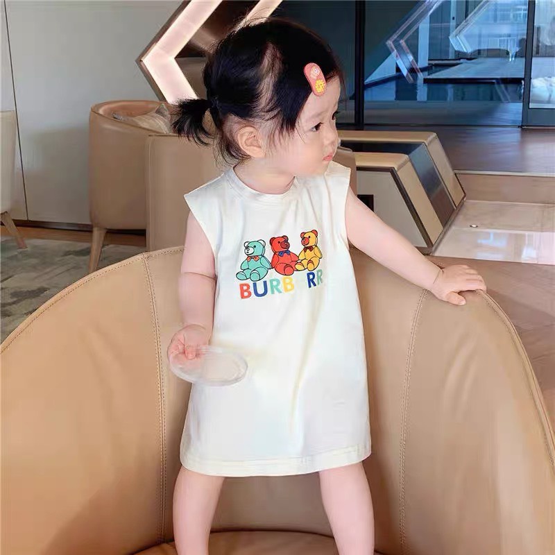 Váy bé gái, váy xuông chữ A, hình chồn màu hồng cho bé từ 8-20kg,hàng quảng châu cao cấp