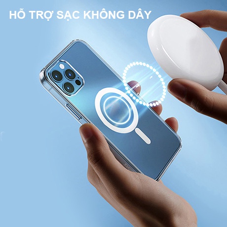 Ốp lưng trong suốt chống ố màu lưng từ tính tích hợp tính năng sạc MagSafe iphone 13 promax 12 promax 11promax 14 promax