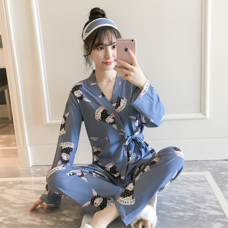 Set Pijama Áo Dài Tay + Quần Dài Thiết Kế Đơn Giản Thời Trang Dành Cho Nữ