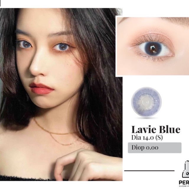 Lens Mắt , Kính Áp Tròng Lavie Blue Không Độ , Dia 14.0 , Cho Mắt Nhạy Cảm Giá Sale