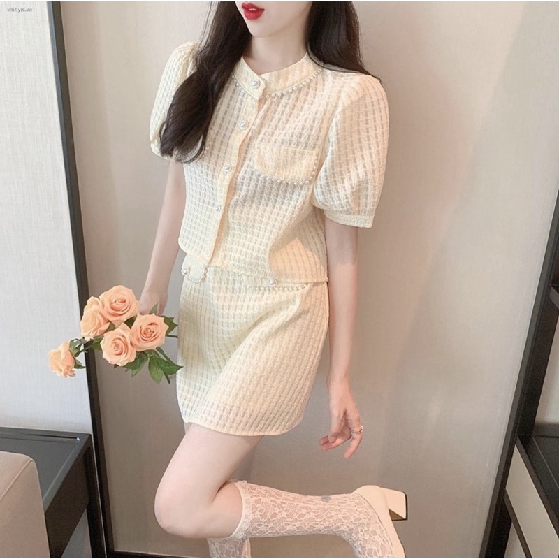 Set áo sơmi và chân váy tiểu thư Mihan