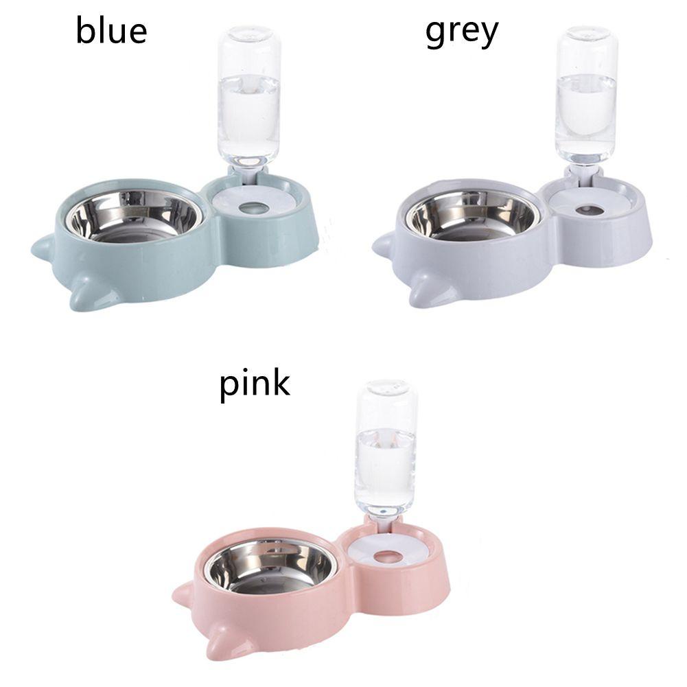 LAYOR1 Bát Đựng Thức Ăn Nước Uống 2 Trong 1 Hình Tai Mèo Dành Cho Thú Cưng