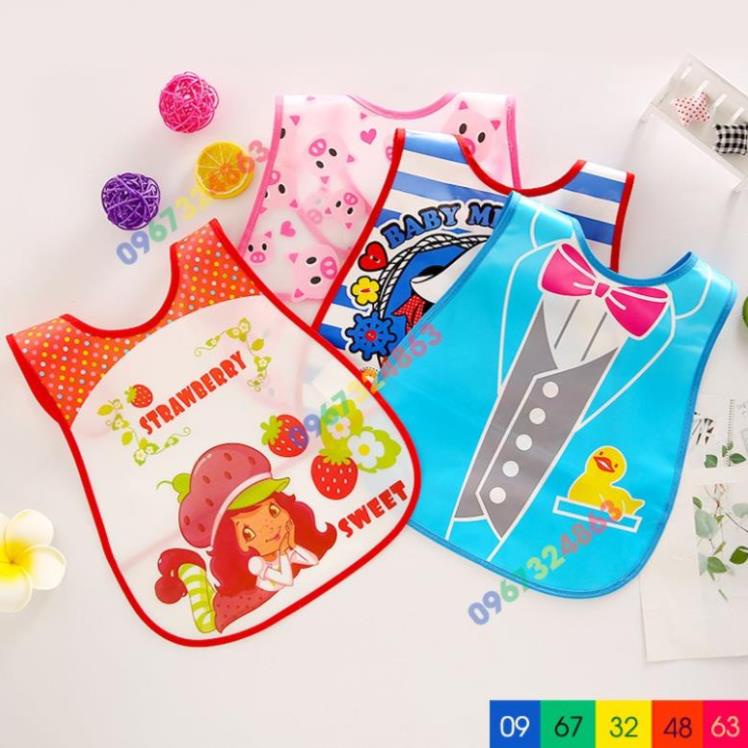 (quà tặng) (Y9.506)Yếm ăn dặm silicon có máng chống thấm cho bé