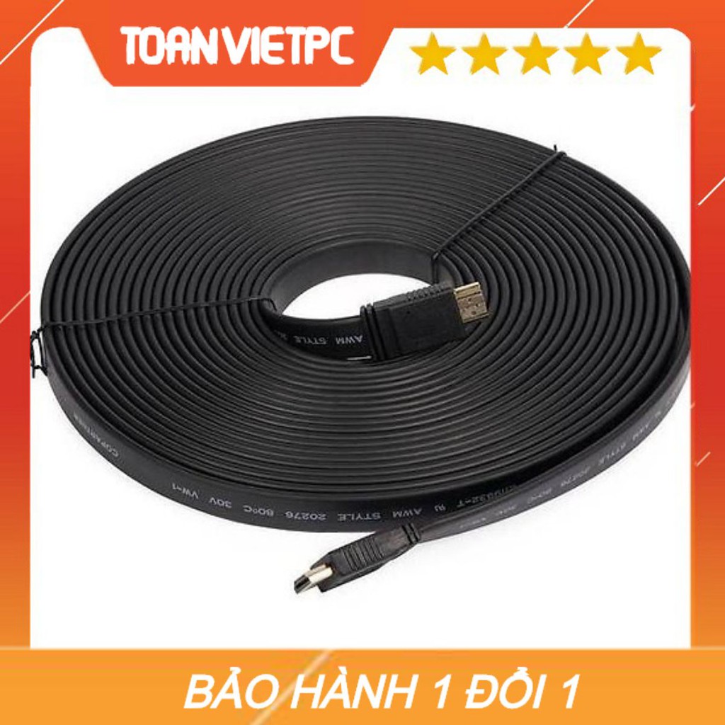 Cáp tín hiệu HDMI 10m dẹt đen