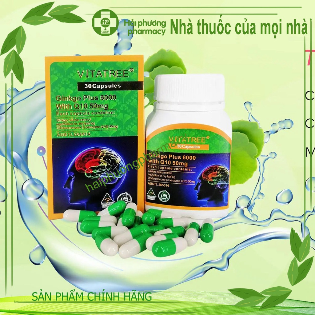 Vitatree Gingko Plus 6000 With Q10 - Viên Uống Tăng Tuần Hoàn Não