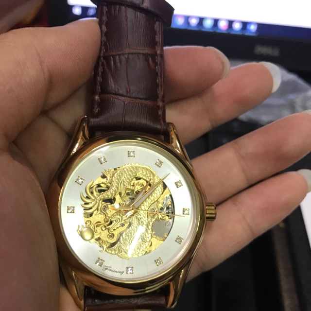 Đồng hồ cơ tự động forsining rồng 3D cực đẹp và thời trang cho Nam, đem lại sự may mắn và thịnh vượng