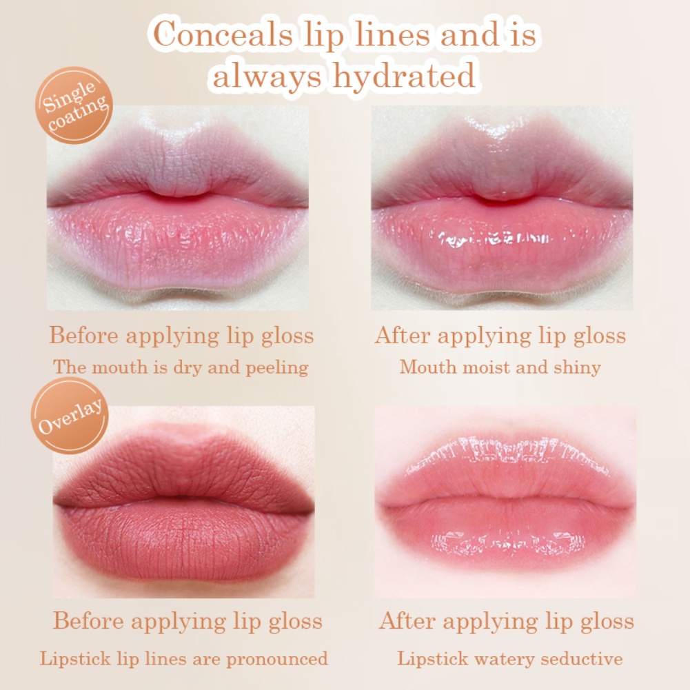 The Ultimate Lip Nourishment Lip Oil Transparent Lip Dew dành cho đôi môi dưỡng ẩm không màu, trang điểm cao cấp Châu Âu và Mỹ