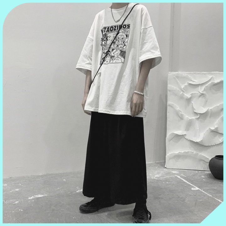 Áo thun unisex tay lỡ form rộng, áo phông nam nữ form rộng chất mát mịn thấm hút mồ hôi in hình YS