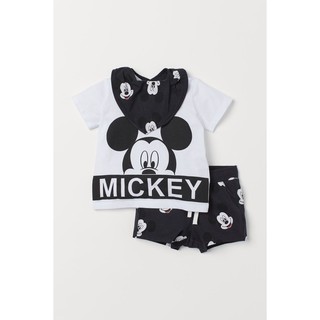 Set 3 chi tiết Mickey trắng HM H&M _hàng chính hãng Mỹ