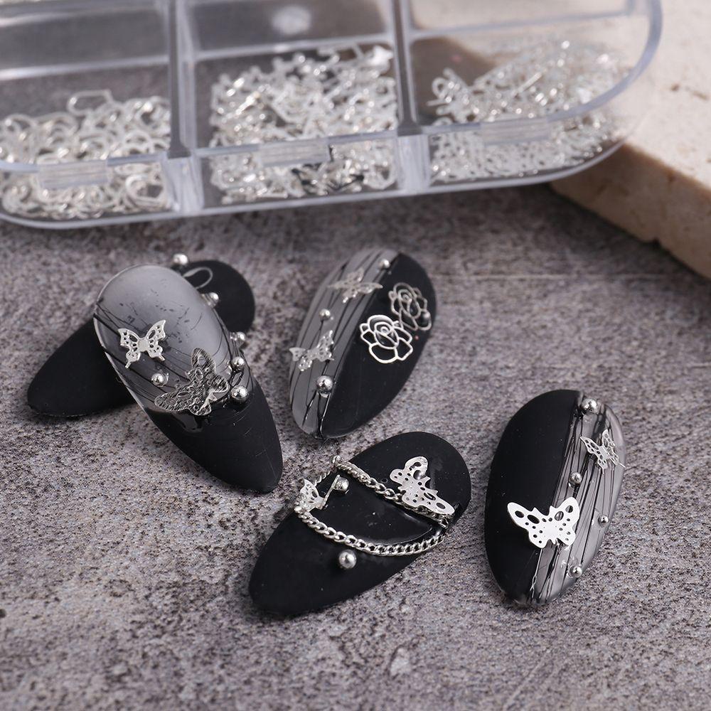 OCEANMAP Phụ Kiện Trang Trí Móng Tay 3D DIY Hình Trái Tim / Bướm / Hoa Hồng / Vương Miện Xinh Xắn