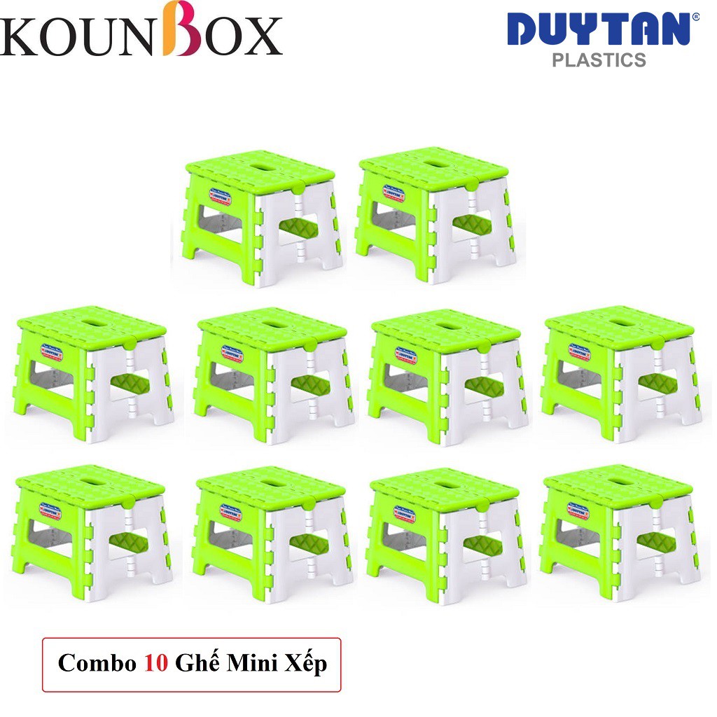 Combo 10 Ghế nhựa xếp mini Duy Tân (22 X 18,3 X 16,4 cm)