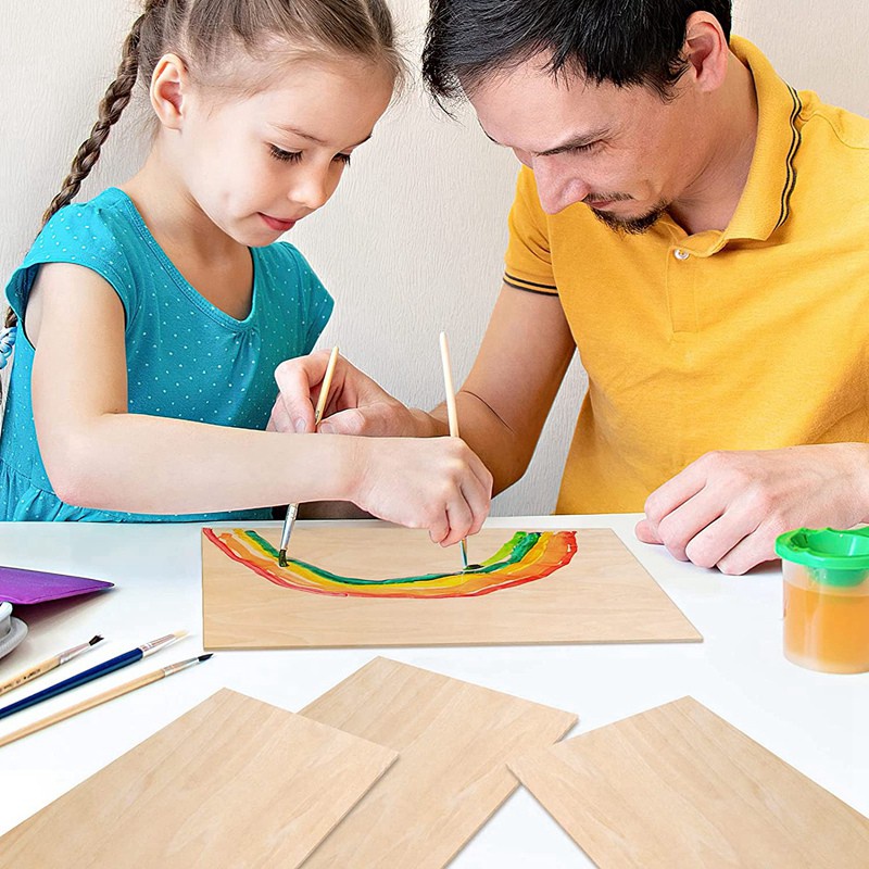 Set 15 tấm gỗ mỏng chưa hoàn thiện dùng trang trí nhà cửa/làm mô hình thủ công DIY