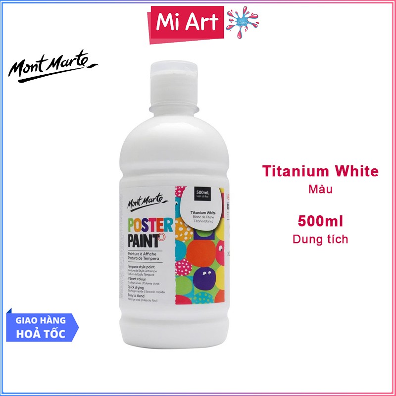 Màu Nước Poster Paint Mont Marte 500ml - Titanium White - MPST0001