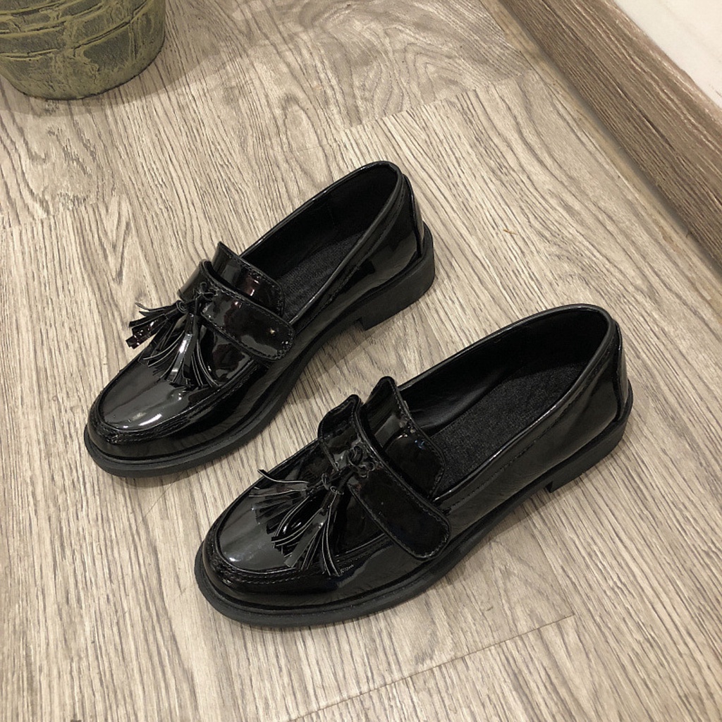 Giày Búp Bê Ulzzang Vintage, Giày Oxford Da Kèm 4 Phụ Kiện Đế Dày Phong Cách Retro Phiên Bản Hàn Quốc - Iclassy_shoes