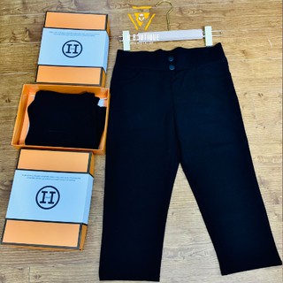 Quần legging lửng nâng mông legging ngố cạp cao siêu co giãn