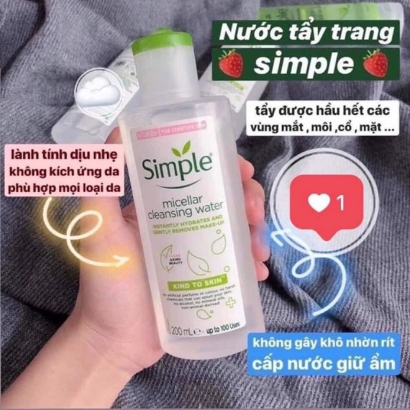 COMBO SIMPLE TẨY TRANG + SỮA RỬA MẶT + NƯỚC HOA HỒNG