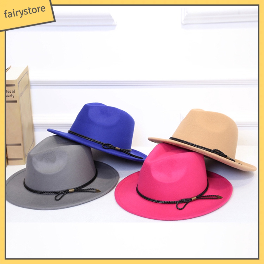 Mũ Phớt Màu Trơn Phong Cách Vintage Cho Nam