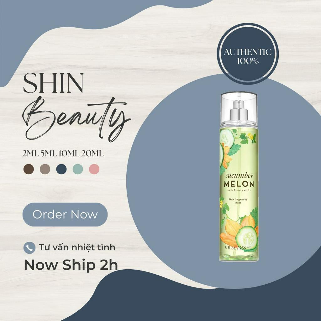 Xịt thơm  toàn thân Bath and Body Works Cucumber MeLon