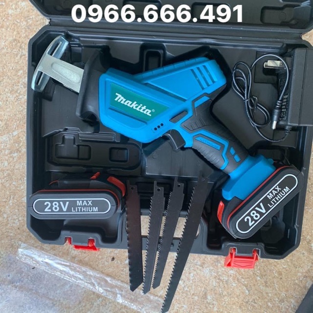 Máy cưa kiếm makita pin 28v 2 pin 1 sạc tặng 4 lưỡi - máy cưa sọc - cưa lọng