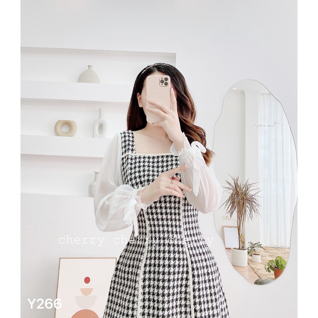 Váy dạ phối tay cao cấp Y266