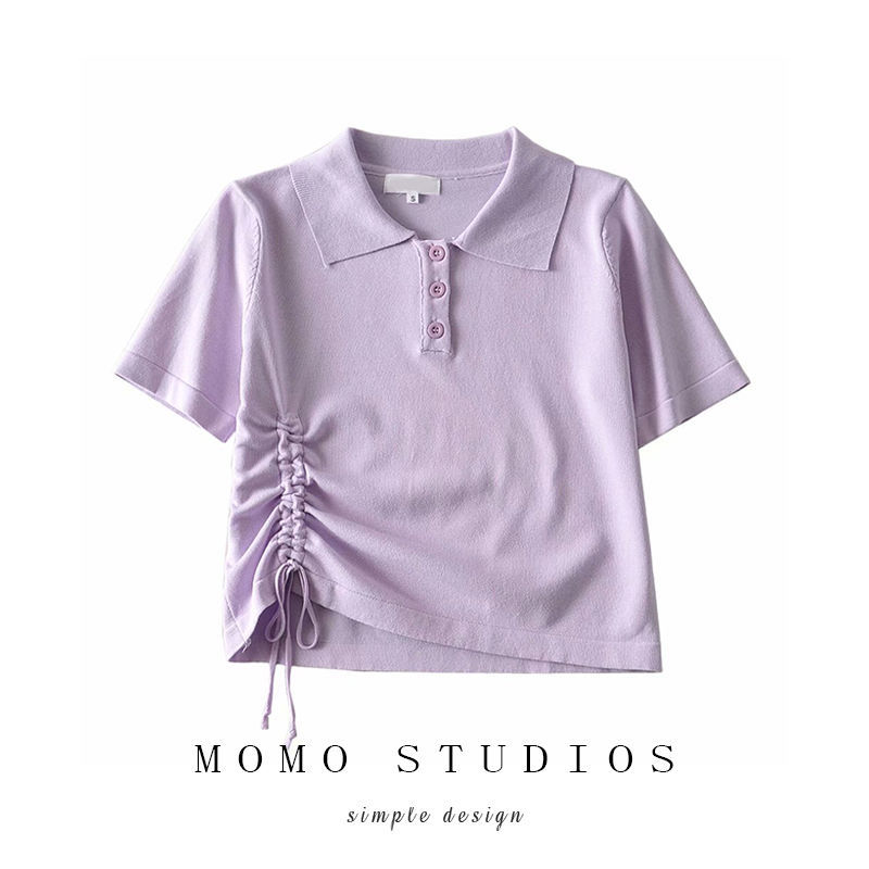 ❤️❤️Áo thun Polo tay ngắn lưng cao thiết kế dây rút thời trang mùa hè cho nữ | BigBuy360 - bigbuy360.vn