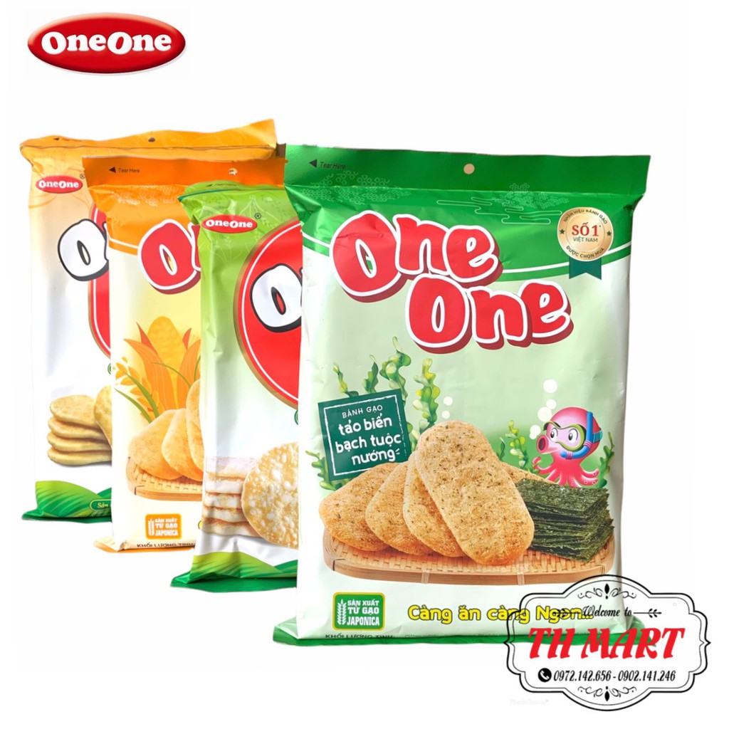 bánh gạo one one - vị phô mai ngô / tảo biển bạch tuộc nướng / vị bò nướng / vị ngọt dịu