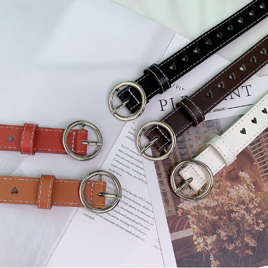 Thắt Lưng Nữ da PU mặt trái Tim bản 2.3cm Thắt Lưng Giá Tốt