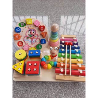 Combo 5 món đồ chơi gỗ cho bé từ 1 tuổi