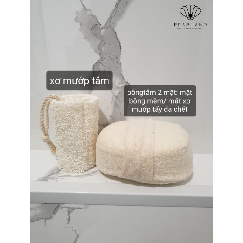 [hình thật] Bông Tắm Xơ Mướp Tẩy Da Chết Tự Nhiên