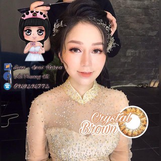 Mẫu Crystal Brown - giãn 15mm - Vassen Contact Lens - Kính áp tròng