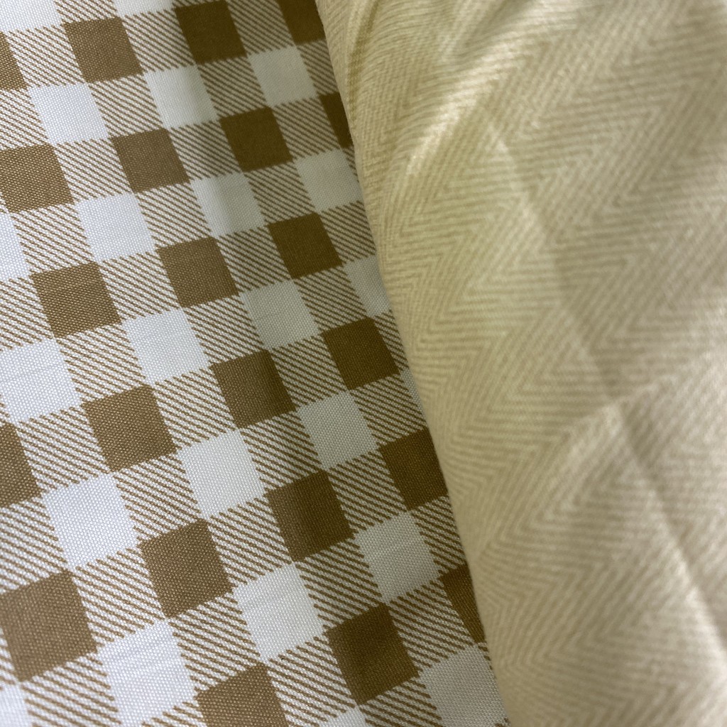 Bộ chăn ga và vỏ gối cotton poly Mùa Decor - Mẫu kẻ caro nâu beige | BigBuy360 - bigbuy360.vn