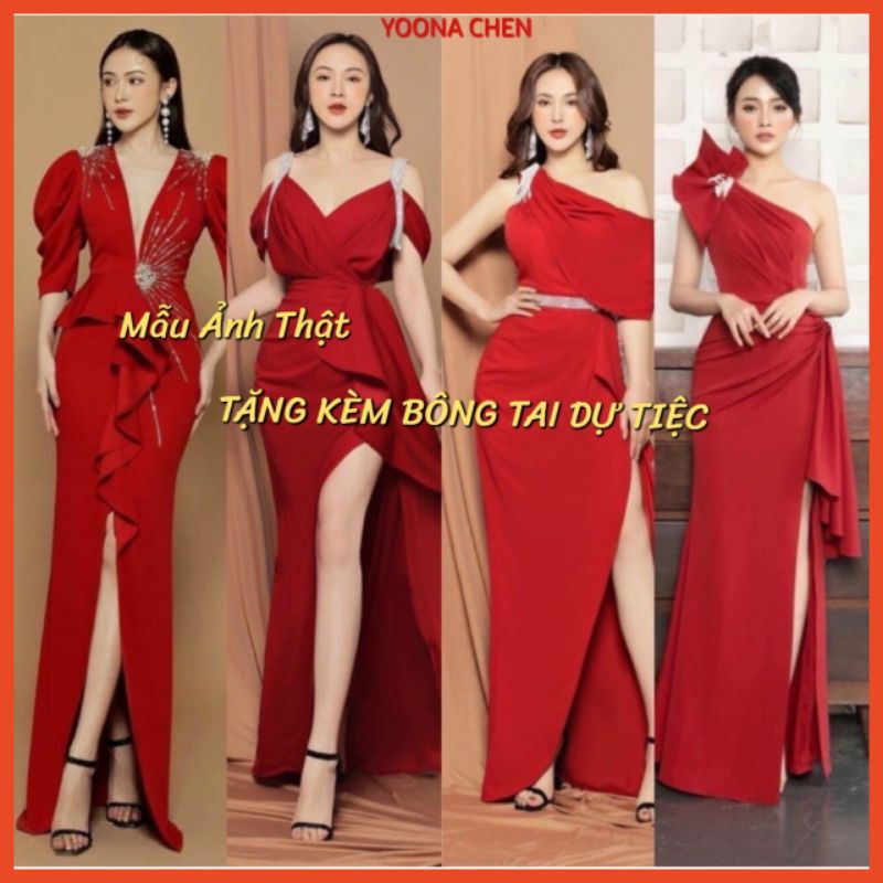 Đầm Đỏ Dạ Hội Đỏ Sang chảnh, Váy đầm dự tiệc cao cấp