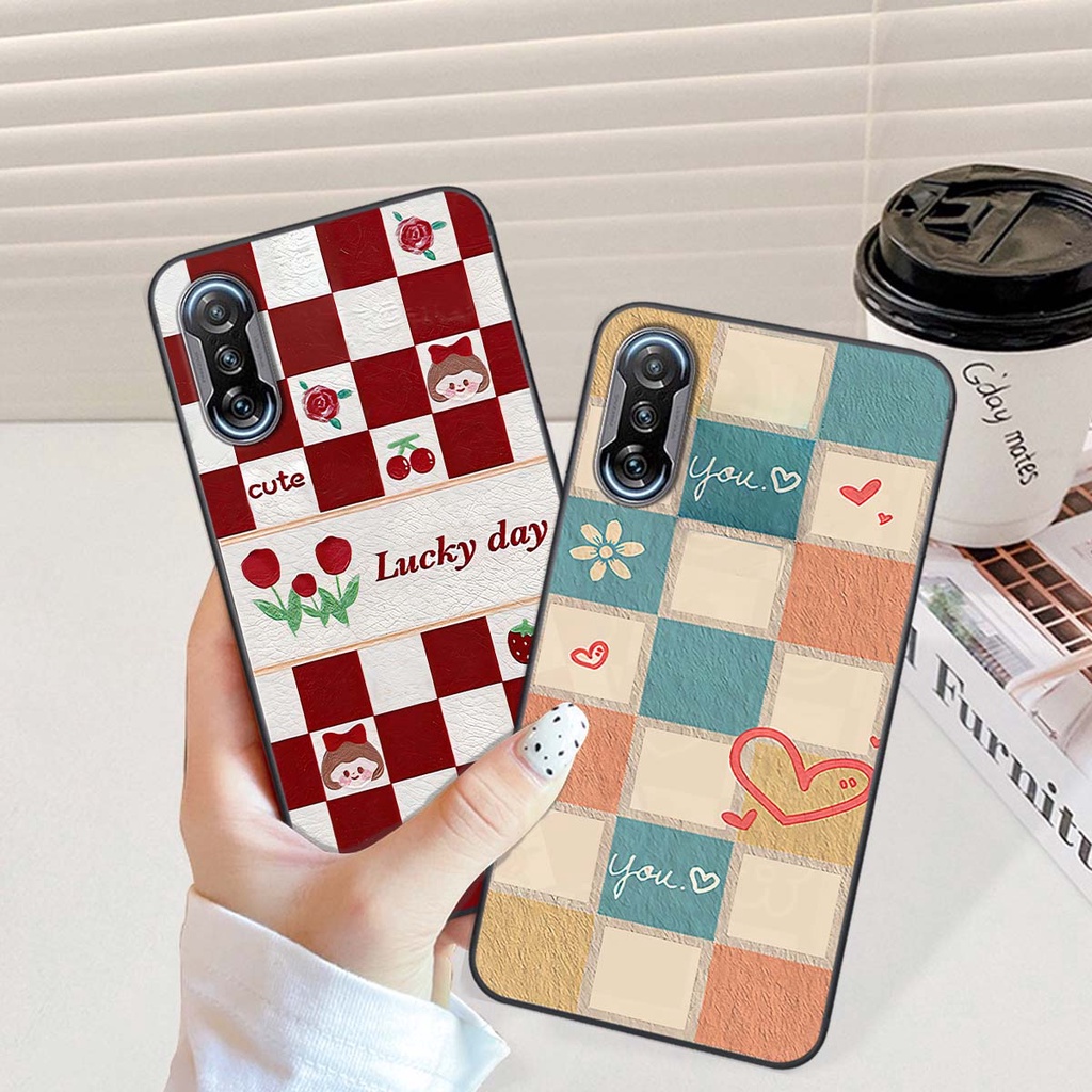 Ốp Xiaomi Redmi K40 caro trái tim cá tính, thời trang siêu đẹp, siêu phong cách