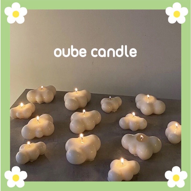 Nến Thơm Tinh Dầu Hình Đám Mây 2 Size Siêu Đáng Yêu Trang Trí Nhà Cửa | Oube Candle NT72