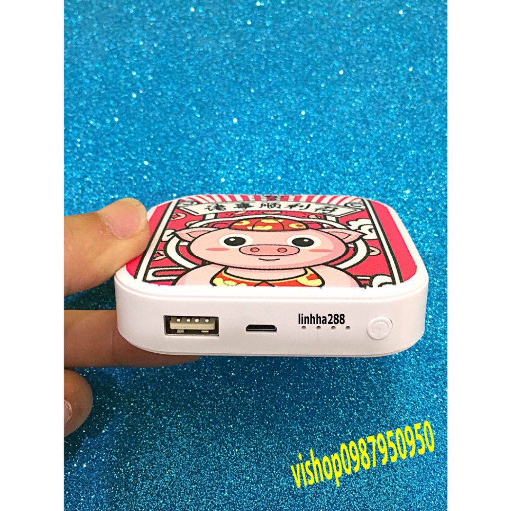 Sạc Dự Phòng Mini Nhỏ Gọn Cute Hình Heo Thần Tài