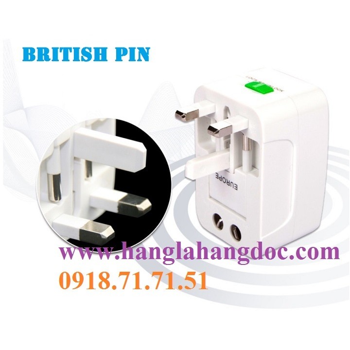 Ổ cắm đa năng du lịch (universal travel adapter) version 2 (1 cổng usb sạc)