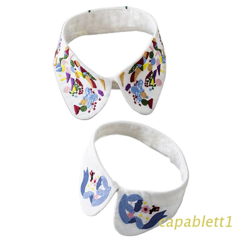 Cổ áo sơ mi giả thêu họa tiết nhiều màu sắc phong cách dân tộc cổ điển dành cho nữ
