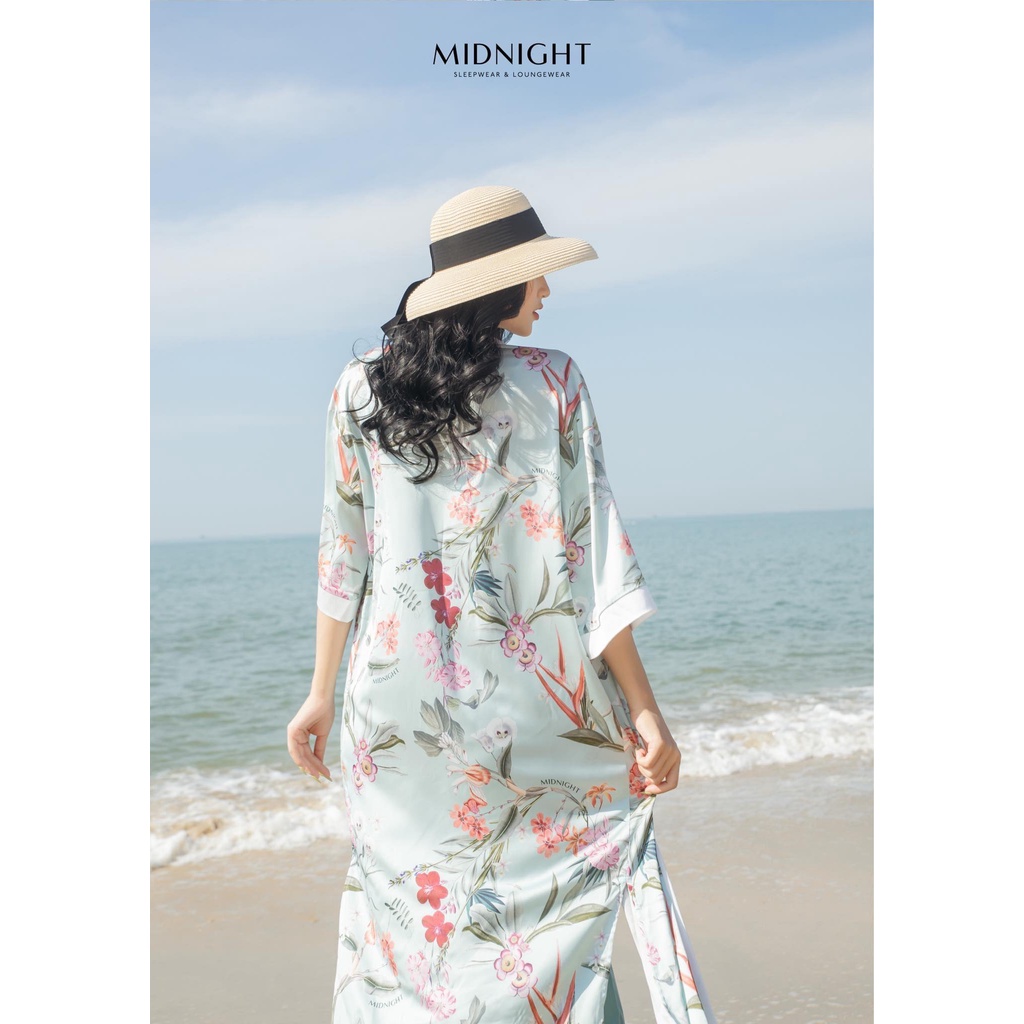 Đồ ngủ mặc nhà Kimono In Hoa - Midnight Sleepwear