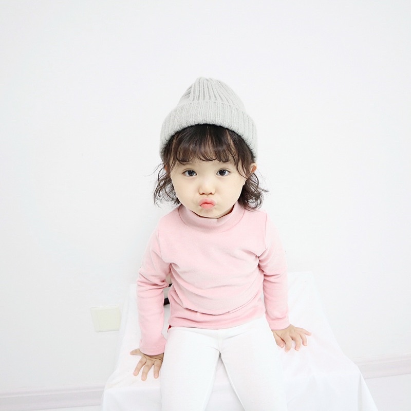 Áo giữ nhiệt cổ 3cm cho bé, chất Cotton mềm mịn co giãn tốt, nhiều màu sắc cho bé trai gái từ 2-7 tuổi - HK KIDS