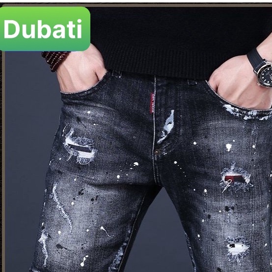 QUẦN SHORT JEAN NAM CHẤT VẢI ĐEN VẨY SƠN, QUẦN SOT JEAN NAM ĐẸP CÁ TÍNH - DUBATI FASHION