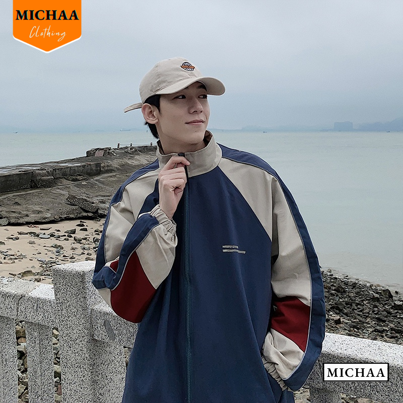 Áo Khoác Bomber Dù HEBFN Nam Nữ Form Rộng 2 Lớp, Áo Khoác Ulzzang Unisex Bóng Chày Phối Màu - MICHAA