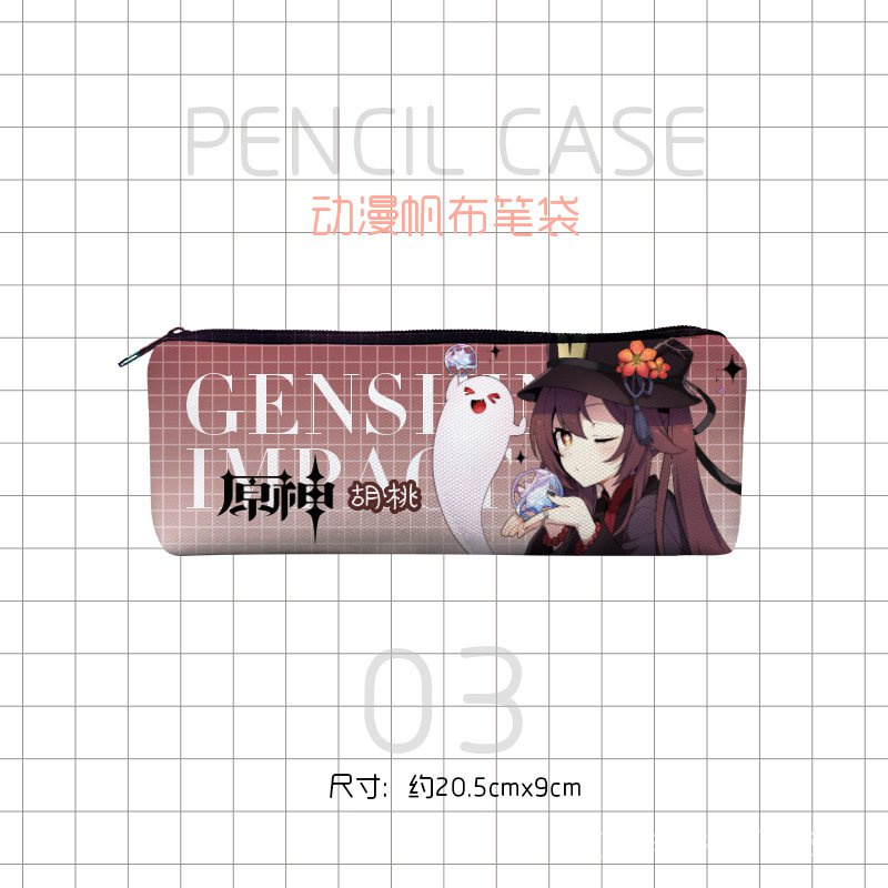 Túi Đựng Bút Bằng Vải Canvas In Hình Anime Hutao Venti Keqing ciwY CZ1T