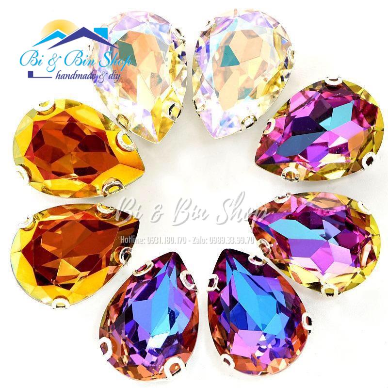 10 Viên Đá Đế Giọt Nước Hạt Pha Lê 10x14mm Đính Kết Trang Phục Thời Trang, Trang Trí Vương Miện - Bi &amp; Bin Shop
