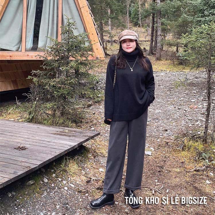 Áo len cổ lọ freesize v1 115cm chất dày dặn