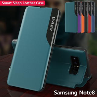 Bao da nắp gập chống sốc kèm giá đỡ nam châm có thể xem được cửa sổ thông minh dành cho Samsung Galaxy Note 8 Note8