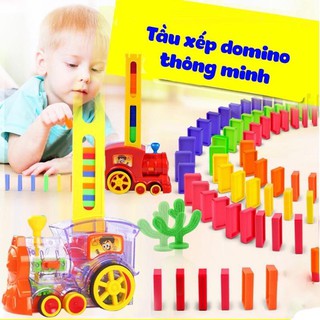 [XẢ KHO] Đồ chơi Tàu hoả xếp domino cho bé [HOT SALE] mẫu mới, an toàn, thú vị TẶNG KÈM PIN VÀ SMILE TINH QUÁI