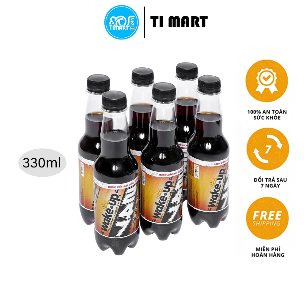 Lốc 6 chai nước tăng lực Wake Up 247 vị cà phê 330ml