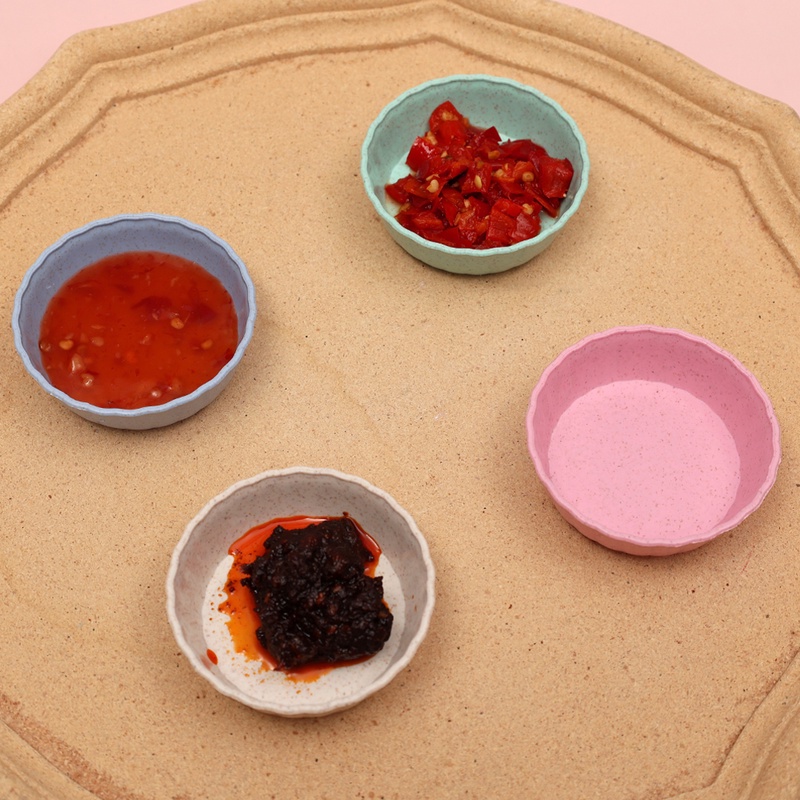 Đĩa đựng nước chấm hình tròn bằng chất liệu lúa mạch thiết kế độc đáo tiện dụng
